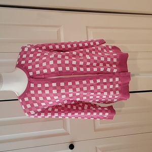 Pink Checkered Women's Sweater